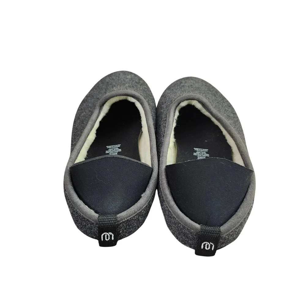 Mahabis Classic Wool Slippers Charcoal Grey wool Lined  Mens 11.5-12 Felt Cozy